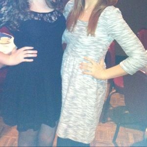 Maison Jules Grey/ White Speckled Fit Flare Dress